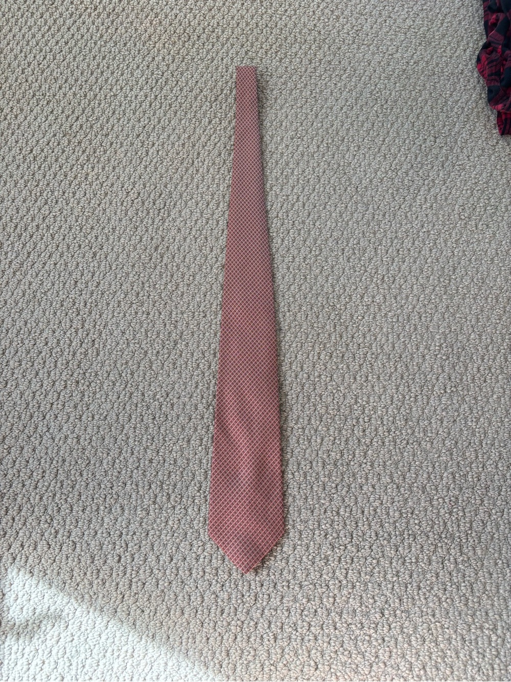Barney’s New York Men's Red Micro-Pattern Silk Tie